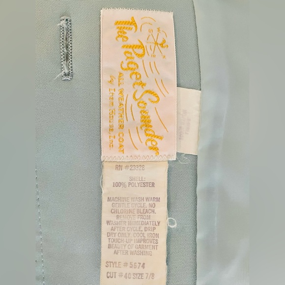 Vintage Light Blue Trench Coat Size 7/8 Grandma Rare Mid-Length The Puget Sound - Picture 6 of 13